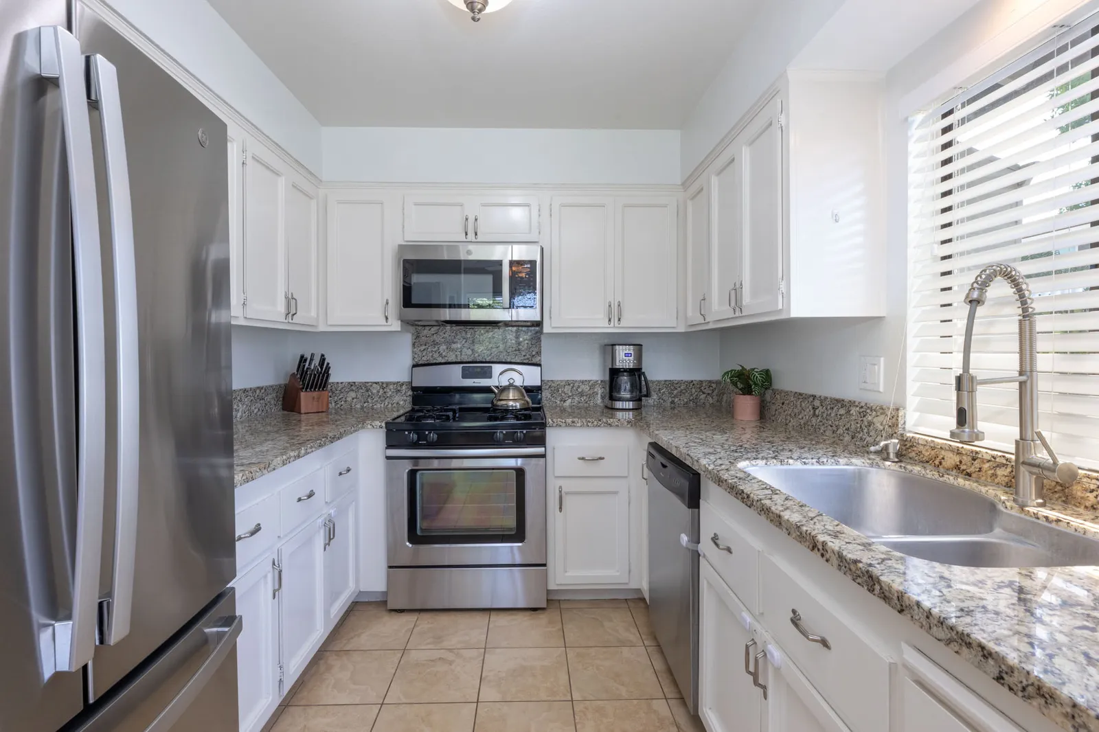 Updated kitchen with stainless steel appliances