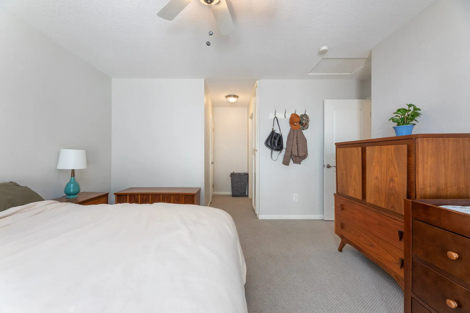 Primary bedroom toward the hallway