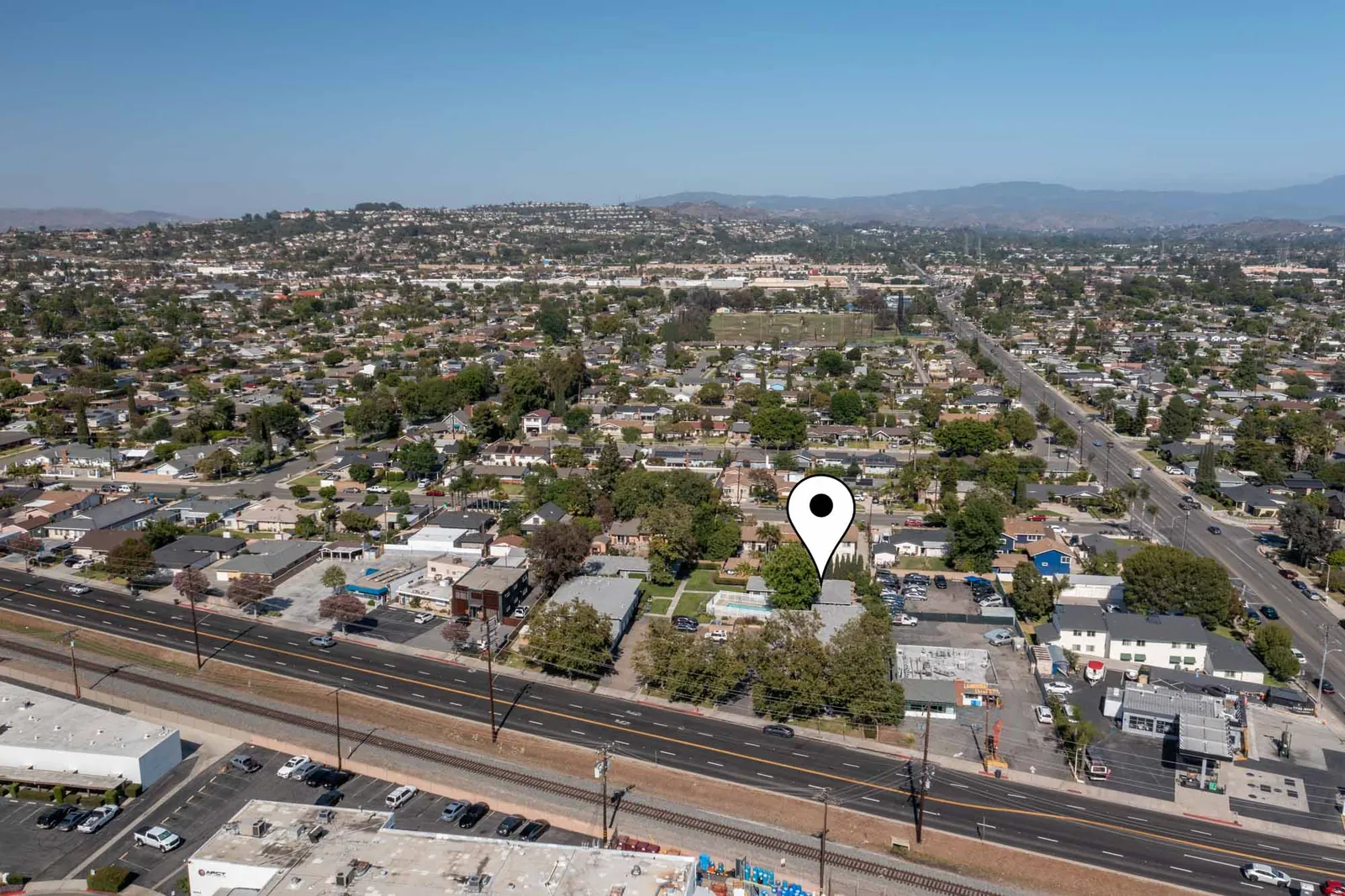 Aerial view of the neighborhood