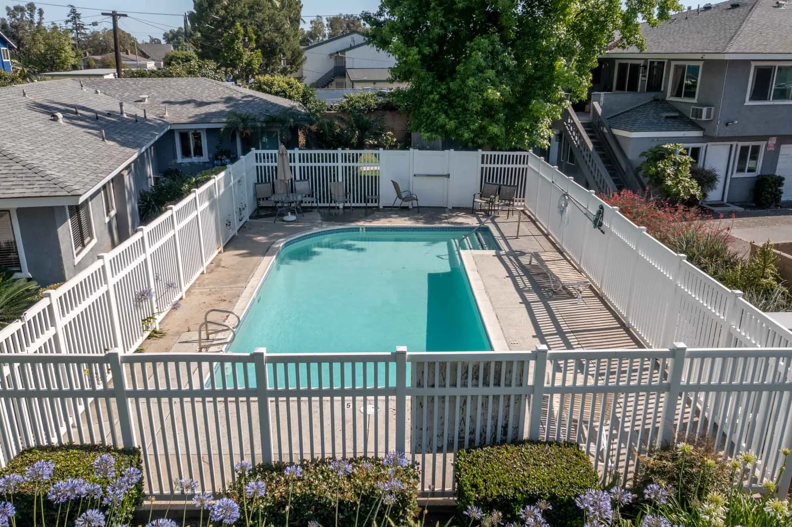Community pool from above
